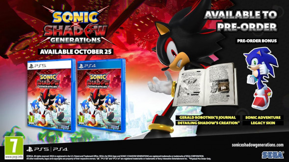 Игра Sonic x Shadow Generations Day One Edition [PS4, русские субтитры] в Уфе