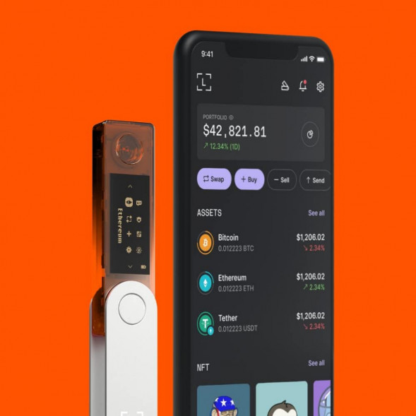 Аппаратный криптокошелек Ledger Nano X, BTC Orange  в Уфе