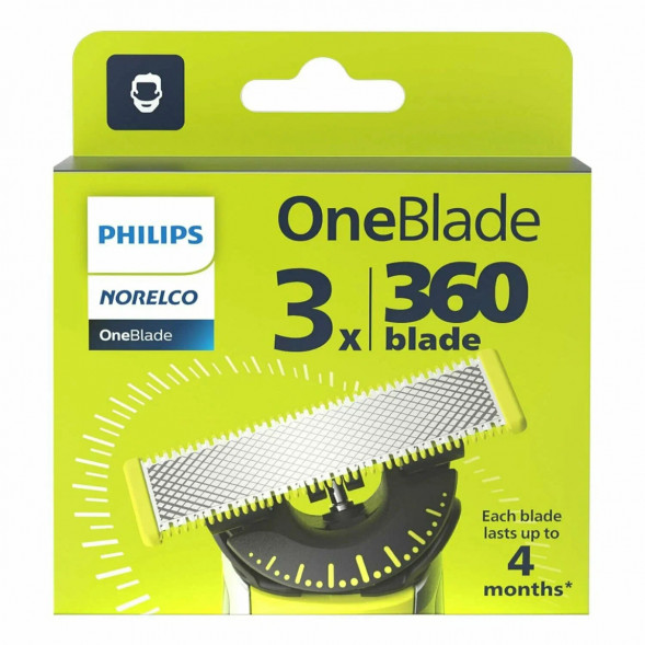 Сменные лезвия Philips OneBlade 360 QP430/50, 3 штуки в Уфе